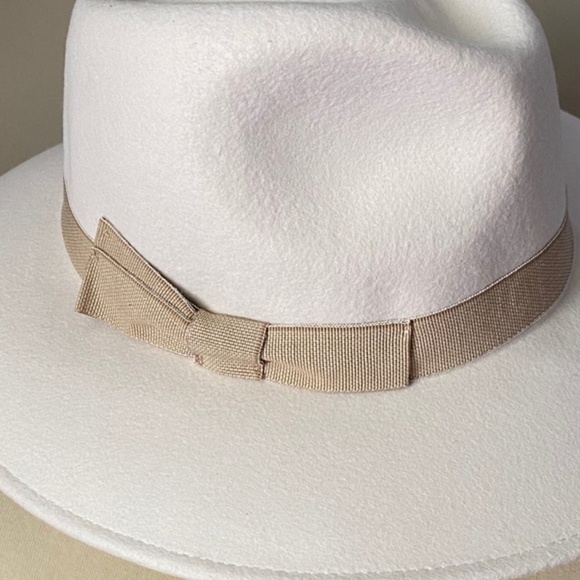 J.Crew Western Hat Ivory  Grosgrain Trim Wool Made in Italy